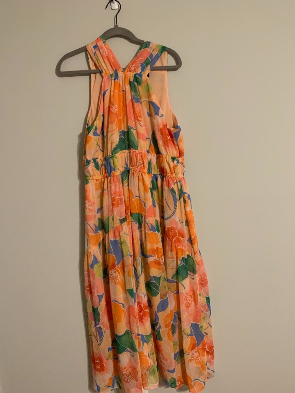 Maggy London Floral Halter Dress, Size 14